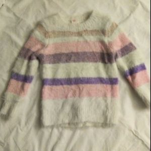 Cat & Jack Striped Fuzzy Sweater